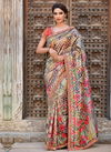 Black Colour Latest Fancy Wedding Wear Heavy Thread Zari And Cord Embroidery Handwork Buttas Tassels Printed Weaved Silk Saree Collection 13508